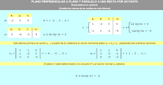Plano perpendicular a un plano y paralelo a una recta (dada en forma general) y pasa por un punto